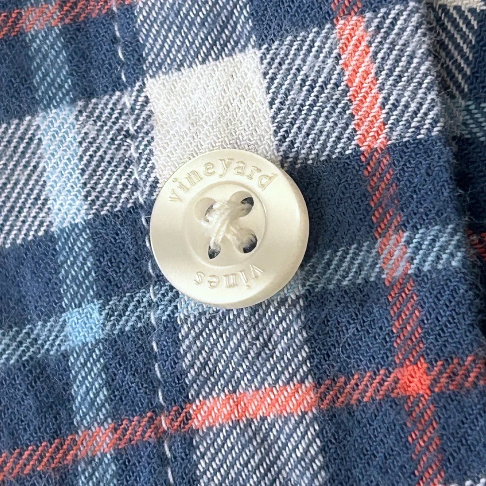 Vineyard Vines by Shep & Ian Whale Shirt Cotton Button Front Plaid Monogrammed - Picture 11 of 14